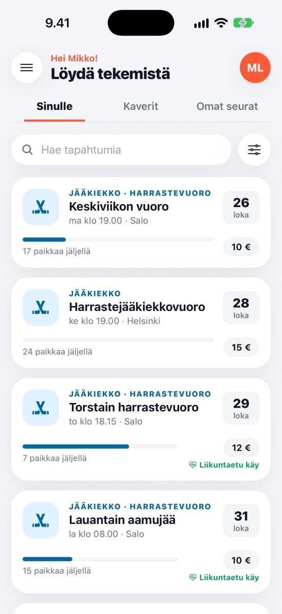 Vuuvin etusivu: urheilutapahtumat lähelläsi